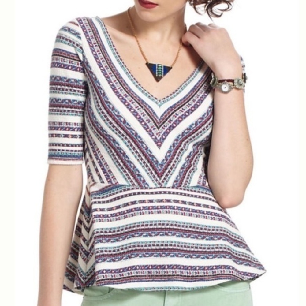 Anthropologie Deletta ‘Hestia’ stretch peplum top M
